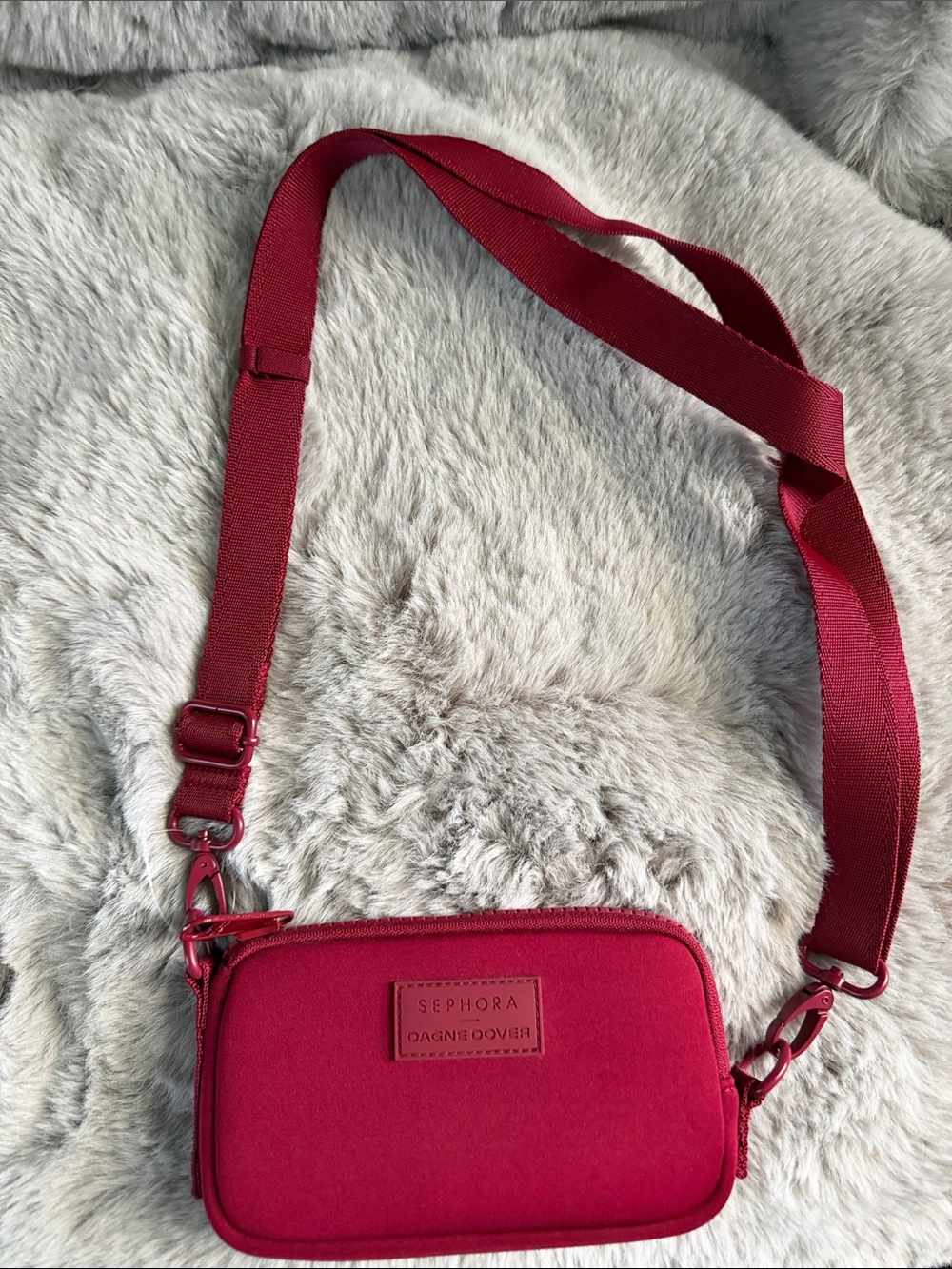 Dagne Dover Red Crossbody Camera Bag with Adjustable Webbing Strap